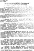 Quelques réflexions sur la francophonie et l’avenir du français en Afrique