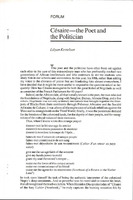 Césaire — the Poet and the Politician