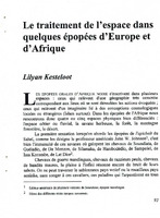 Le traitement de l’espace dans quelques épopées d’Europe et d’Afrique