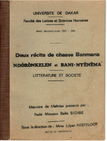 Deux récits de chasse Banmana : Ndoronkelen et Bani Nyenema